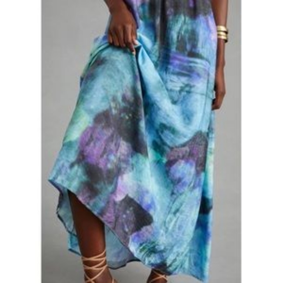 ANTHROPOLOGIE By ANTHROPOLOGIE KNIT TWOFER DRESS SIZE LARGE Navy/purple - Picture 2 of 8